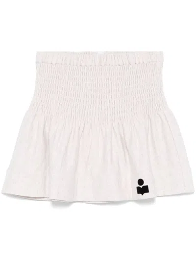 Isabel Marant Étoile Beige Skirt With Wide Smocked Waistband In Neutral