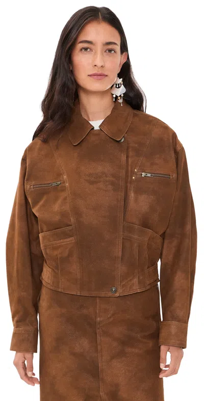 Isabel Marant Étoile Belma Bomber Jacket Brown