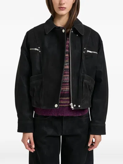 Isabel Marant Étoile Belma Zip-up Leather Jacket In Black