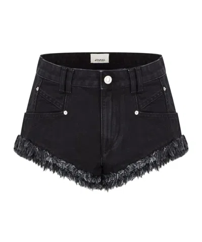 ISABEL MARANT ÉTOILE ENEIDALA FRAYED-HEM DENIM SHORT