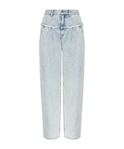 Isabel Marant Étoile Iniza Frayed-trim Jeans In Blue