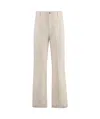 Isabel Marant Étoile Cotton Trousers With Belt Loops And Wide Leg In Nude