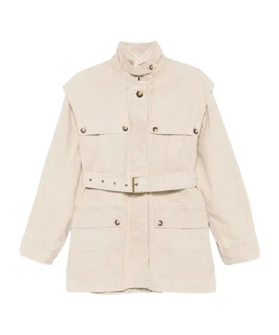 Isabel Marant Étoile Belted Flap-pocket Jacket In Neutral