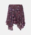 Isabel Marant Étoile Berencia Floral Ruffled Miniskirt In Purple