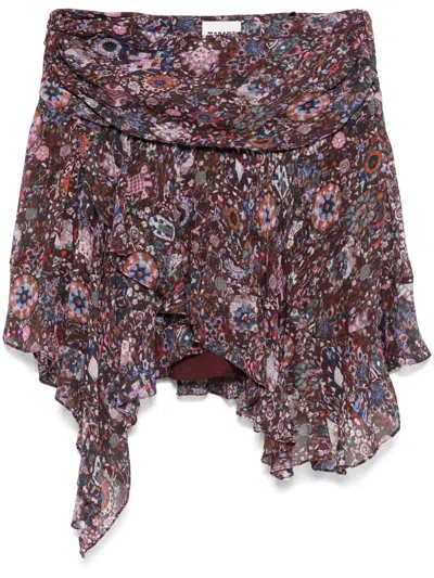 Isabel Marant Étoile Isabel Marant Etoile Berenicia Short Printed Frilly Skirt In Purple