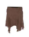 Isabel Marant Étoile Vibrant Green Skirt With Minimalistic Silhouette In Brown