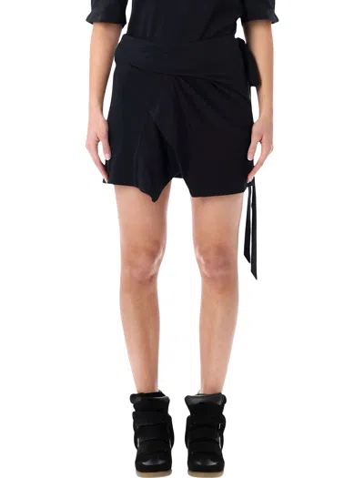 Isabel Marant Étoile Bernenice Wrap Skirt Asymmetric Hem Tie In Black