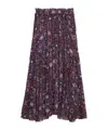 Isabel Marant Étoile Besma Long Printed Crepe Skirt In Purple