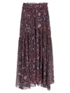 Isabel Marant Étoile Besma Long Printed Crepe Skirt In Purple