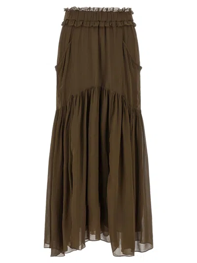 ISABEL MARANT ÉTOILE BESMA SKIRTS GREEN