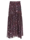 Isabel Marant Étoile Besma Long Printed Crepe Skirt In Brown