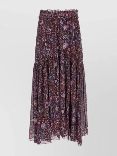 Isabel Marant Étoile 'besma' Tiered Floral Ruffled Skirt In Multi