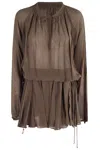 Isabel Marant Étoile Bess Gb Gathered Muslin Dress In Brown