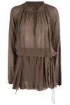 Isabel Marant Étoile Bess Gb Gathered Muslin Dress In Brown