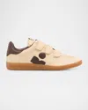 Isabel Marant Étoile Beth Mixed Leather Grip-strap Sneakers In Neutral