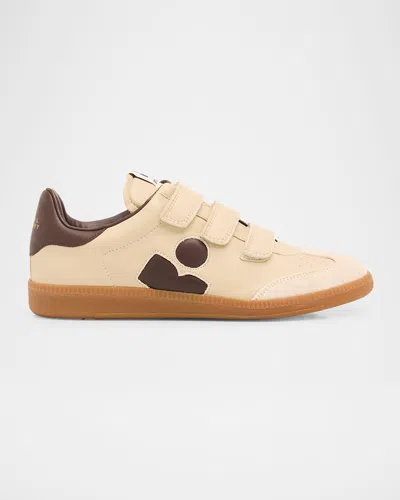 Isabel Marant Étoile Beth Mixed Leather Grip-strap Sneakers In Neutral