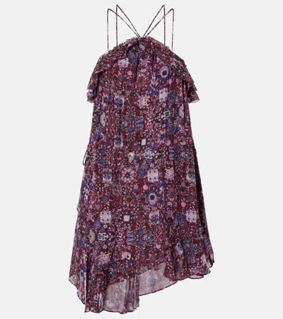 Isabel Marant Étoile Betty Floral Halterneck Minidress In Purple