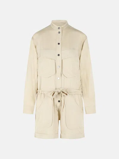 Isabel Marant Étoile 'betyna' One-piece Jumpsuit In Beige Cotton Blend In Neutral