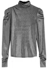 Isabel Marant Étoile Biaola Metallic Jersey Top In Metallic Silver