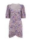 Isabel Marant Étoile Organic Cotton Floral Dress With Puff Sleeves In Multi