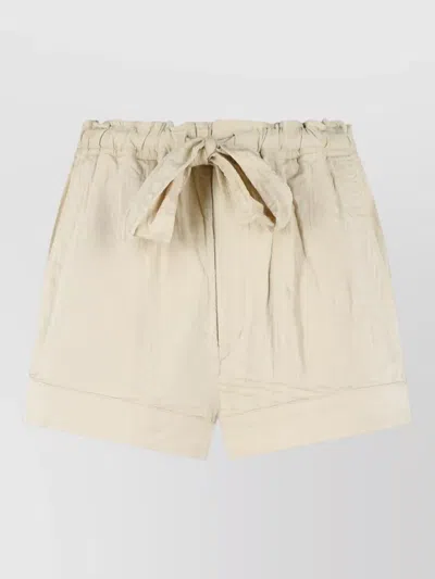 Isabel Marant Étoile Birva Shorts Cotton Blend Bow Detail In Neutral