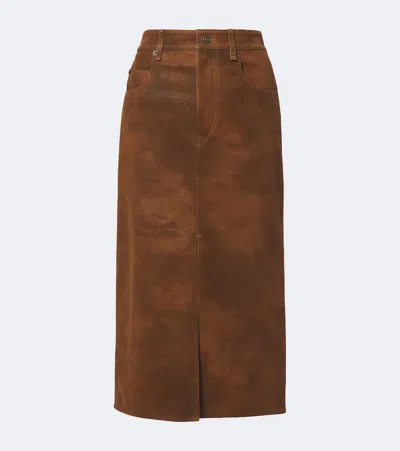 Isabel Marant Étoile Bisane Midi Skirt In Braun