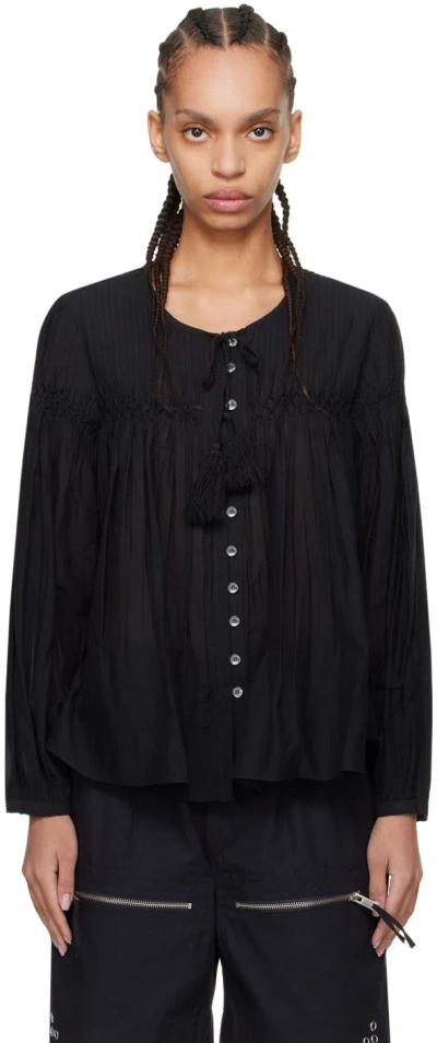 Isabel Marant Étoile Marant Etoile "cotton Abadi Blouse For In Black