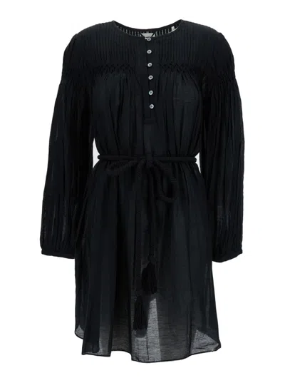 Isabel Marant Étoile Adeliani Buttoned Long Sleeve Dress In Black