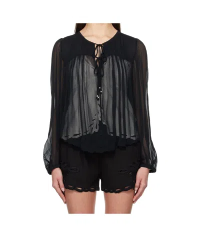 ISABEL MARANT ÉTOILE BLACK ADVIKA BLOUSE