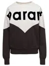 Isabel Marant Étoile Black And White Bi-color Sweatshirt With Contrasting Logo Lettering In Black