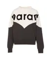 Isabel Marant Étoile Black And White Bi-color Sweatshirt With Contrasting Logo Lettering In Black