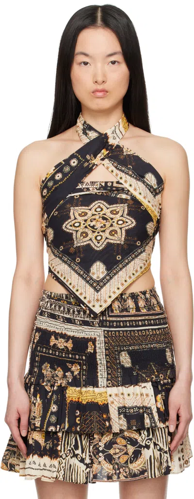 ISABEL MARANT ÉTOILE BLACK & YELLOW FEYZA CAMISOLE