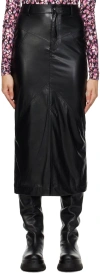 Isabel Marant Étoile Black Breanne Faux-leather Midi Skirt In 01bk Black