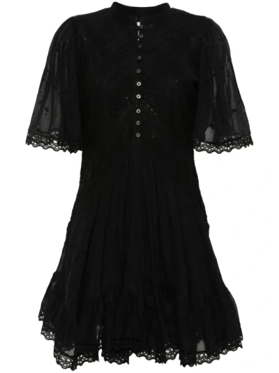 Isabel Marant Étoile Black Broderie-anglaise Mini Dress