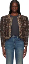 Isabel Marant Étoile Christy Floral Stud Detail Quilted Jacket In Faded Black