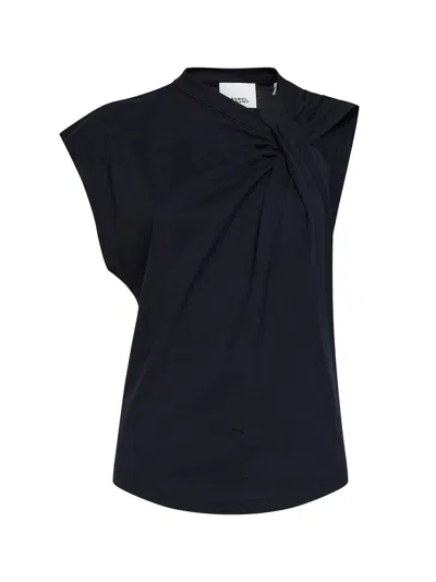Isabel Marant Étoile Black Cotton Jersey Nayda Asymmetric T-shirt