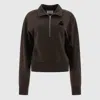 Isabel Marant Étoile Cropped Sweatshirt With Half-zip Front In Black