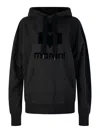 Isabel Marant Étoile Black Hoodie With Tonal Logo Print In Negro