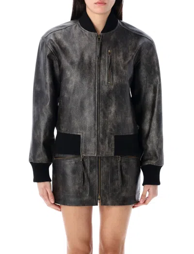 ISABEL MARANT ÉTOILE BLACK CRISLEY FAUX LEATHER JACKET