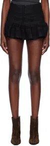 Isabel Marant Étoile Flared Mini Skirt With Lace Embroidery In Black