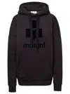 Isabel Marant Étoile Isabel Marant Etoile Black Hoodie With Tonal Logo Print In Cotton Blend Woman