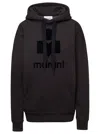 Isabel Marant Étoile Black Hoodie With Tonal Logo Print In Cotton Blend Woman In Brown