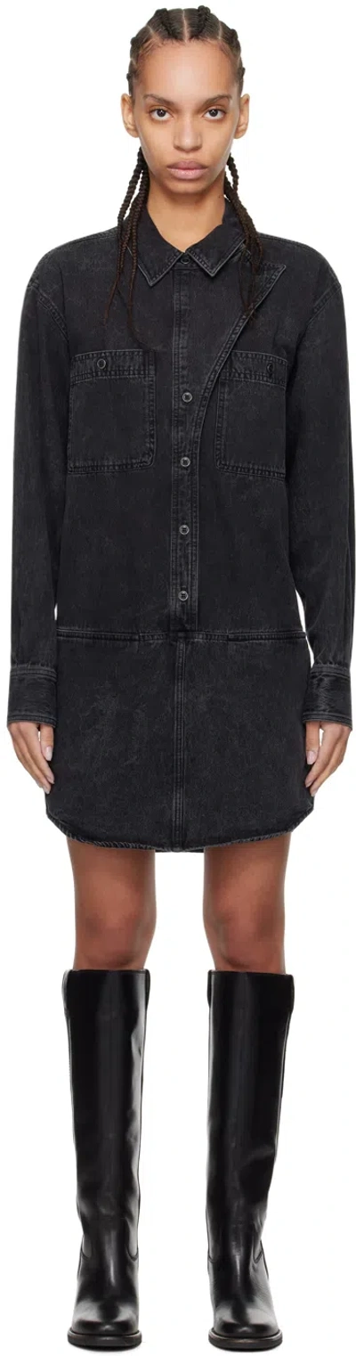 Isabel Marant Étoile Black Ilaya Minidress In 02fk Faded Black