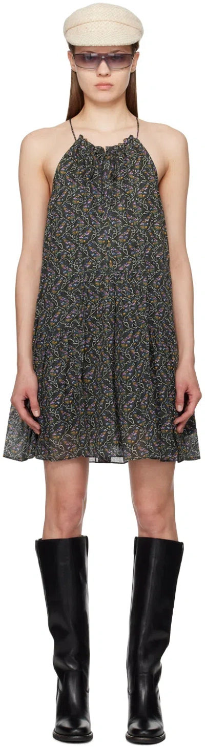 Isabel Marant Étoile Black Kayne Minidress In 02fk Faded Black
