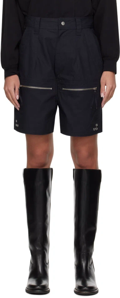 Isabel Marant Étoile Black Kynan Shorts In 02fk Faded Black
