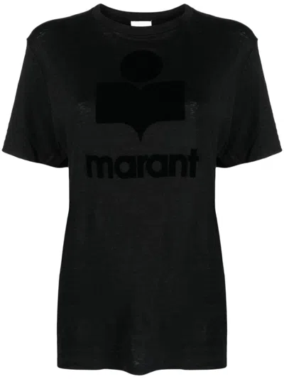 Isabel Marant Etoile Black Linen Zewel T-shirt