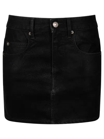ISABEL MARANT ÉTOILE BLACK LOGO-PATCH MINI SKIRT