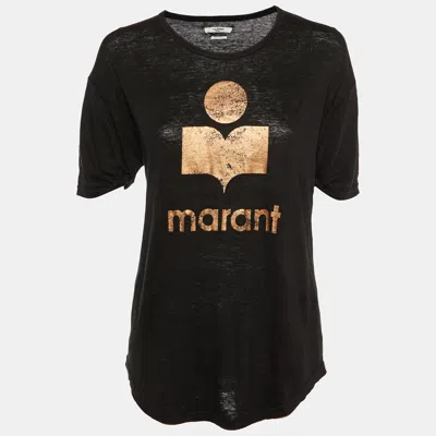 Pre-owned Isabel Marant Étoile Black Logo Print Linen Koldi T-shirt M