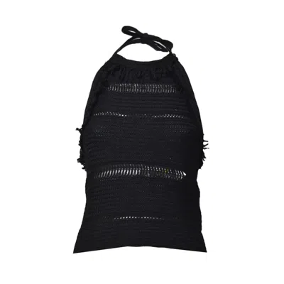 ISABEL MARANT ÉTOILE ISABEL MARANT ÉTOILE BLACK MACRAMÉ ARALIANE TOP