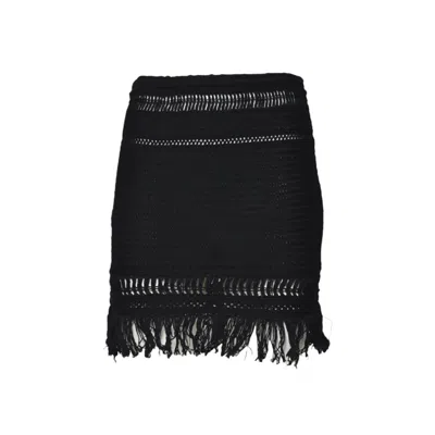 ISABEL MARANT ÉTOILE BLACK MACRAMÉ ARDENA MINI SKIRT